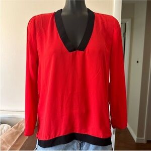 Harlowe & Graham Red and Black Blouse